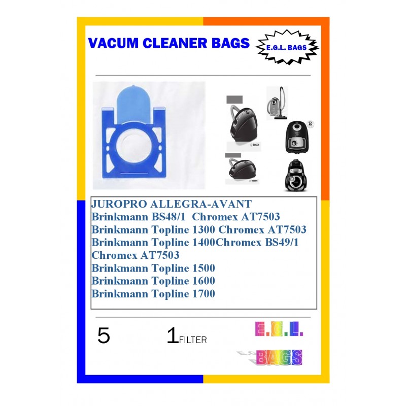  Vacuum cleaner bags fo  rJUROPRO ALLEGRA AVANT     5pieces+1filter