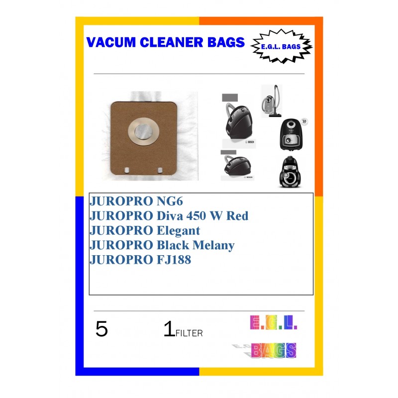  Vacuum cleaner bags for JUROPRO diva ng6 5pieces+1filter